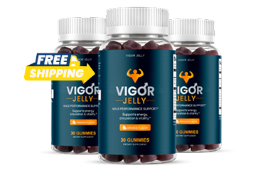 Three bottles of Vigor Jelly men's performance gummies